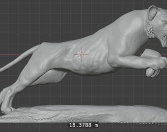 Tiger Attack Statue 3D STL | Digital Download | 3D Printable Big Cat