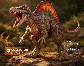 Modelo de dinosaurio Spinosaurus – Escultura prehistórica impresa en 3D en PLA y nailon liso / Pieza de colección detallada / Varios colores