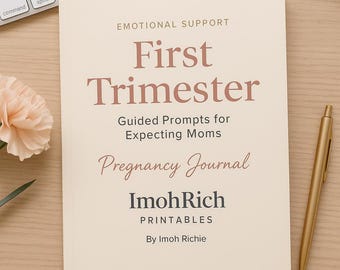 Journal de grossesse du premier trimestre - Aide au bien-être émotionnel et mental imprimable pour les femmes enceintes