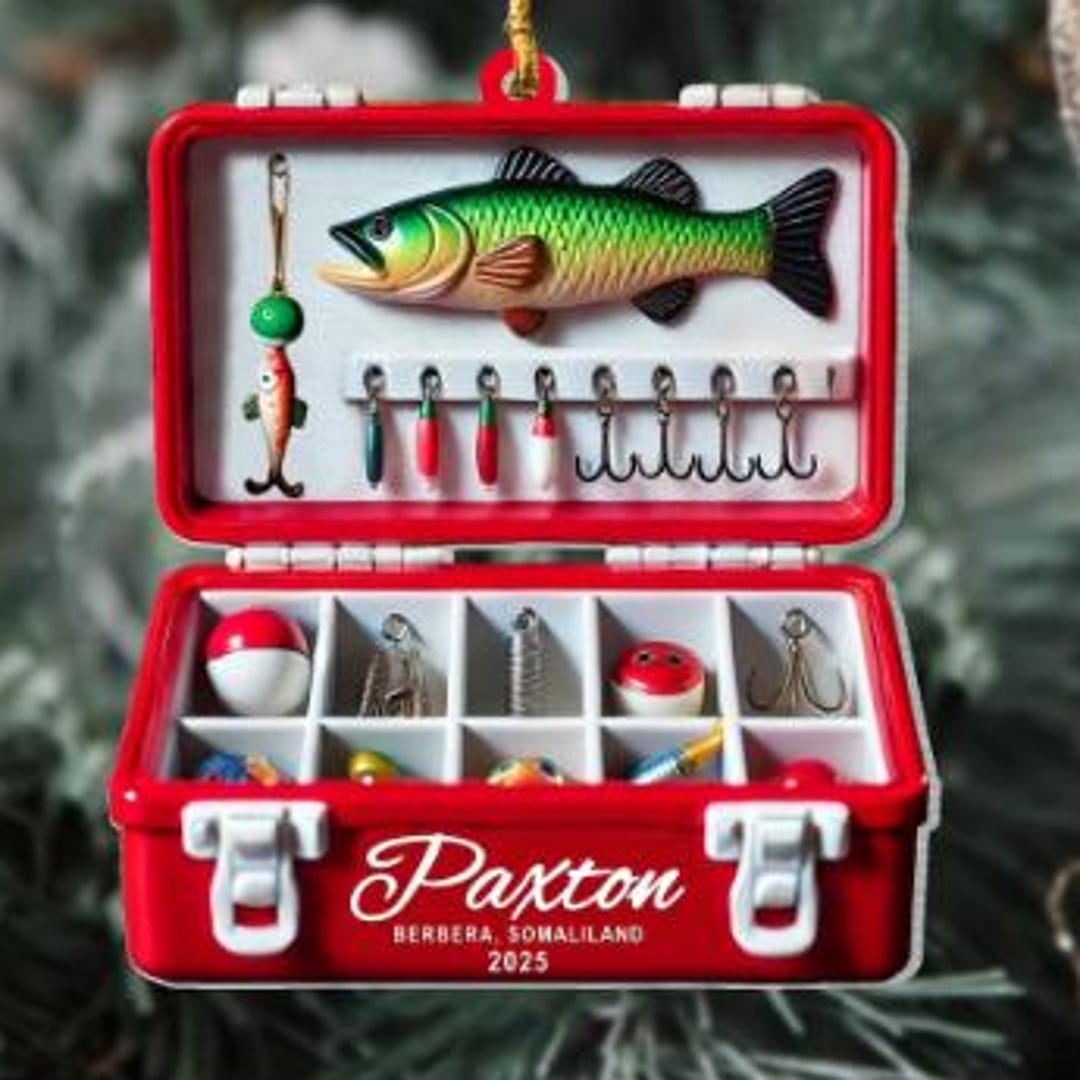 Personalized Fishing Tackle Box 2D Flat Ornament, Fisherman Ornament ...