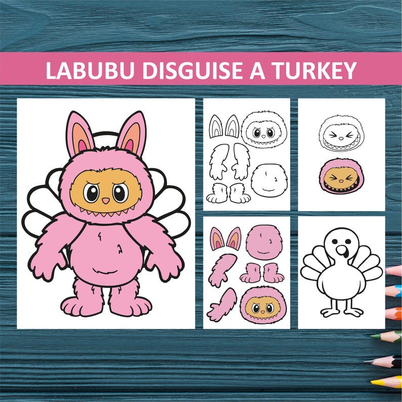 Pink Monster Turkey Disguise Kit, Thanksgiving Craft (digital Download ...
