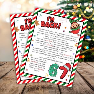 6 7 Elfen-Ankunftsbrief zum Ausdrucken, Trendige „Ich bin zurück“-Nachricht von Six Seven, Lustige Weihnachtsdeko für Kinder und Jugendliche, Sofort-PDF