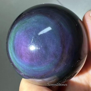 Natural Polished Rainbow Obsidian Sphere Obsidian Crystals Ball Healing Crystal
