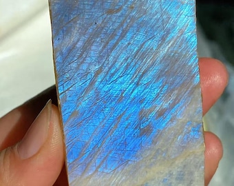 Natural Blue Flash Moonstone Sunstone Slabs Polished Moonlight Slabs Stone Mineral Specimen 1PC