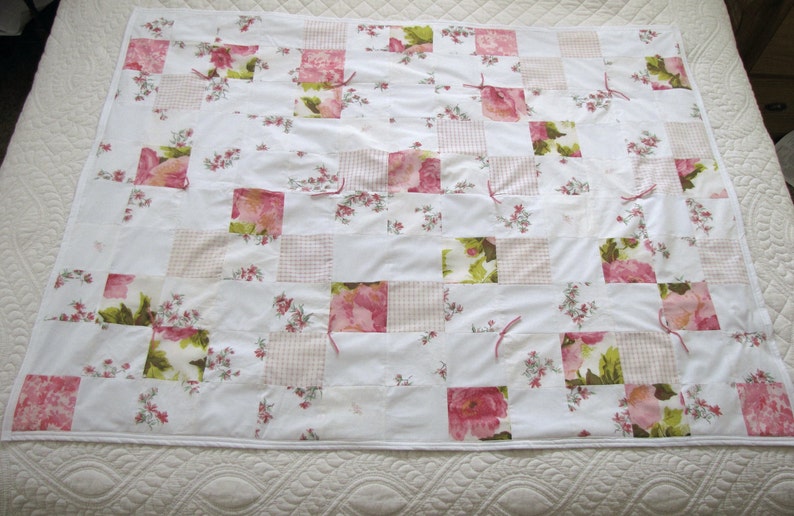 Handmade Pastel Pink Patchwork Baby Crib Quilt / Blanket - Etsy