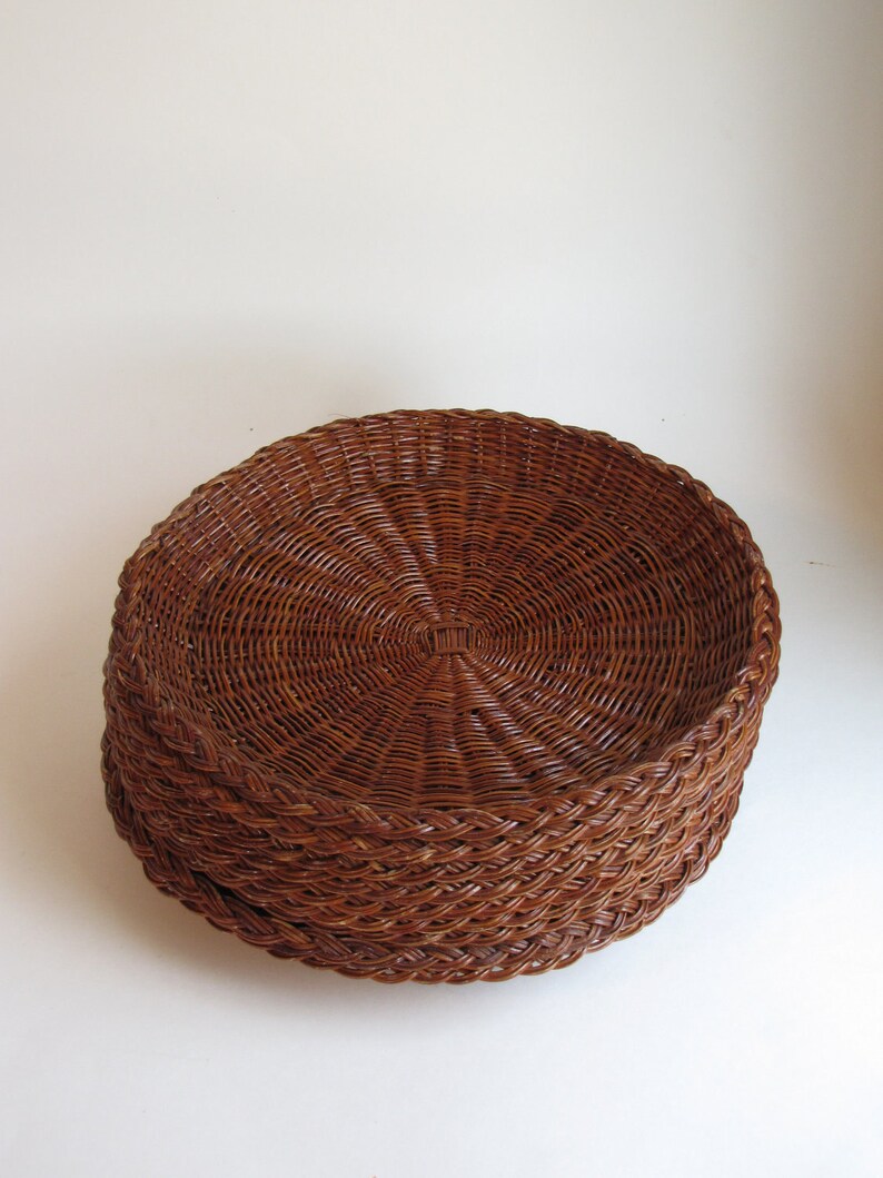 Vintage Wicker Paper Plate Holders Set of Nine Etsy