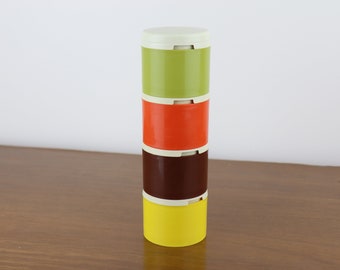 Vintage Tupperware Stackable Salt, Pepper, Spice Shakers - Stack of Four