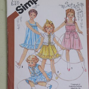 Vintage Size 2 OR 4 - 1982 Baby Toddler Sundress and Jacket Pattern - Simplicity 5466