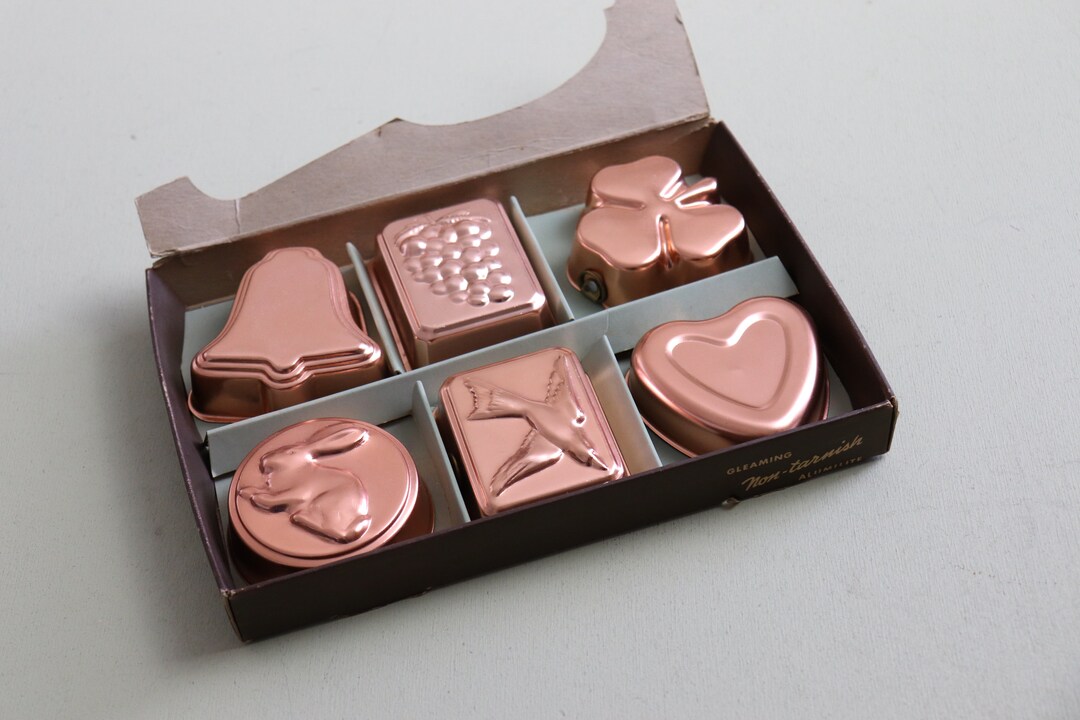 Vintage Alumilite Copper Tone / Jello / Tart Molds Set of Etsy