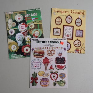Pick the One You Want:  Vintage Cross Stitch - Campers, Kitchen OR Jar Lids