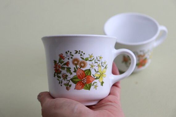 Juego vintage de tazas de café de verano indio Corelle España
