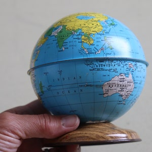 Vintage Metal Globe Bank