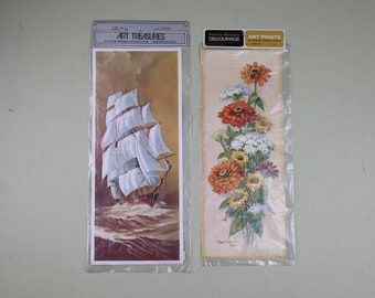 Pick the One You Want: Vintage Sailing Ship OR Patrician Nimocks Foral Art Print - 15 X 6