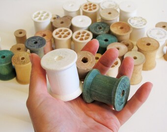 Vintage Lot of Wooden, Foam and Plastic Spools - Approx 35+ spools