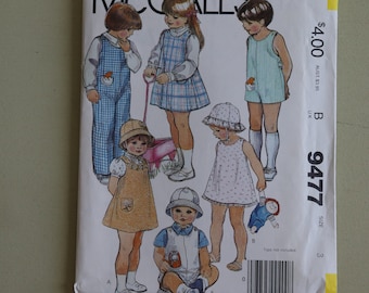 Vintage 1985 Size 3 Toddler Boy Girl Jumper, Sunhat, Stuffed Toys Pattern - Simplicity 9477