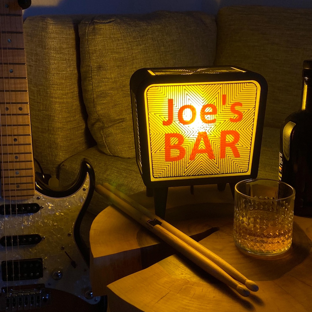 Personalized Guitar Amp Lamp, Custom Music Studio Sign, Retro Speaker ...