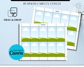 Business Card Template Printable | 2x3.5 Double Sided Business Card Canva | Editable DIY Professional Business Card