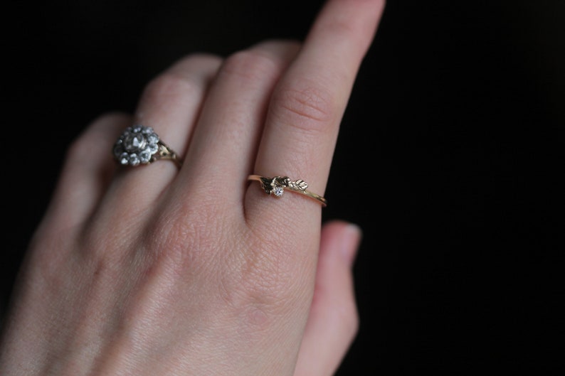 small diamond stacking ring