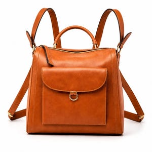 Mochila convertible de piel, bolso de hombro/bandolera 2 en 1, bolso de viaje multifuncional, bolso de trabajo, regalo práctico para mamá.
