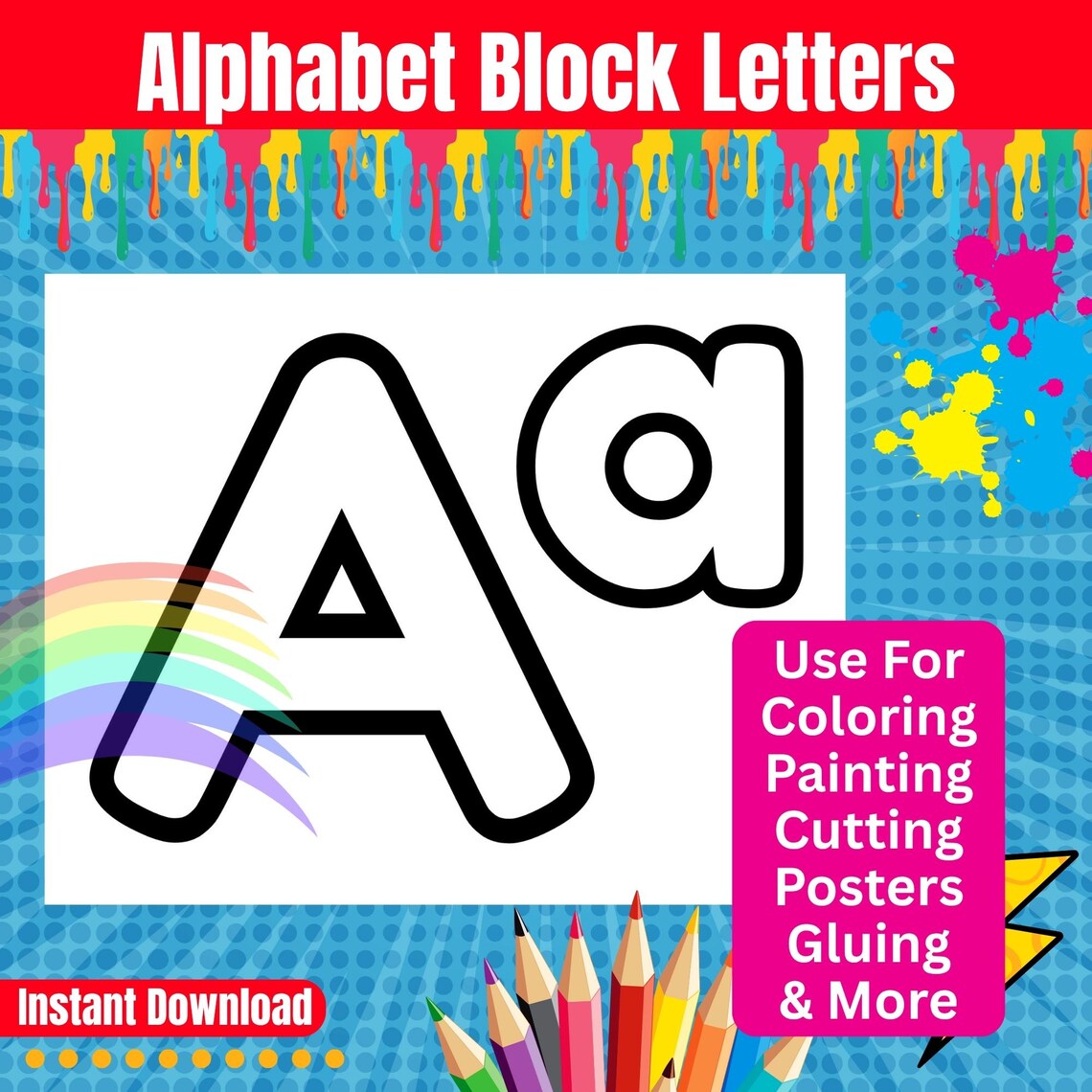Alphabet Block Letters Coloring Pages | A-Z Printable Worksheets ...