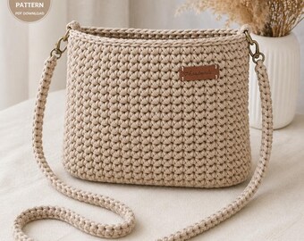 Crochet Crossbody Bag Pattern for Women, Structured Mini Purse DIY, Beginner Friendly Everyday Bag PDF Tutorial