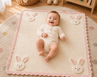 Baby Decke Häkelanleitung, Ausgebossene Baby Decke, PDF, Baby Gebohtes Geschenk