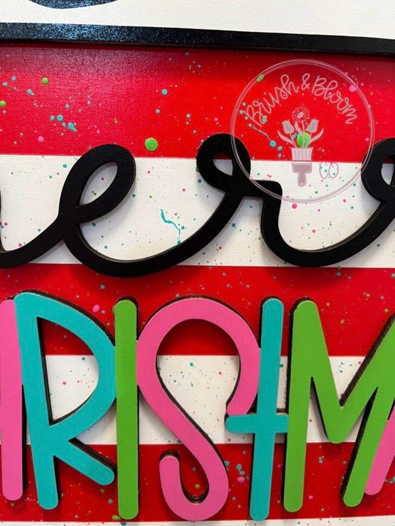 Hand-painted Santa Splatter Paint Christmas Door Hanger - Etsy