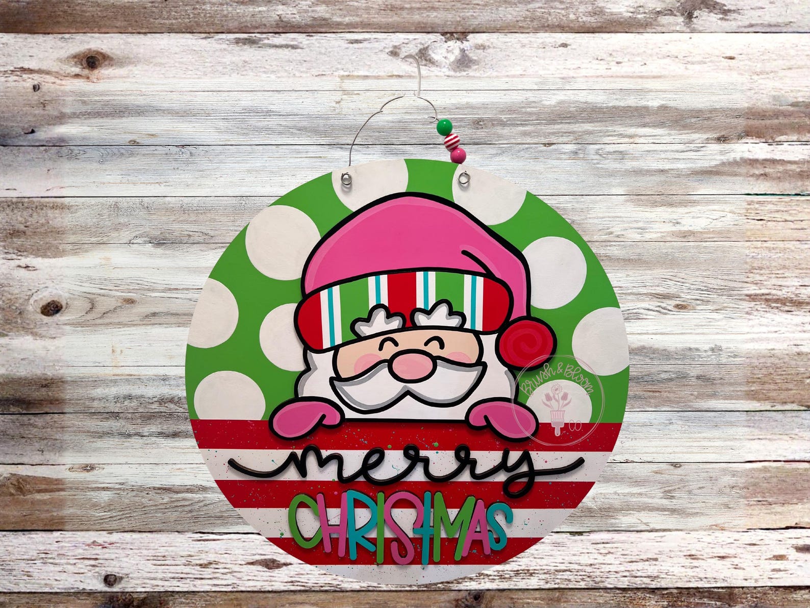Hand-painted Santa Splatter Paint Christmas Door Hanger - Etsy