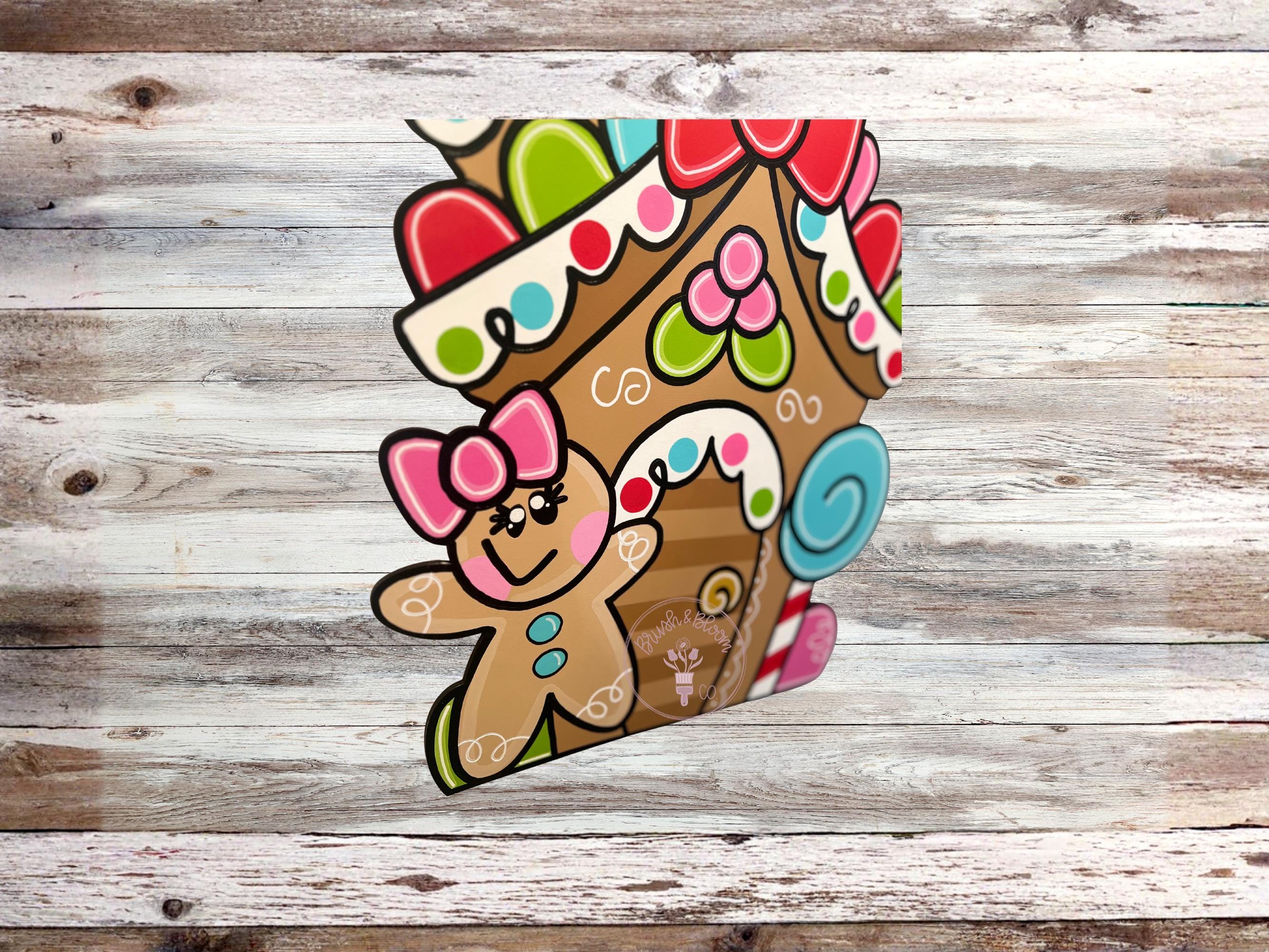 Hand-painted Gingerbread House Door Hanger - Etsy