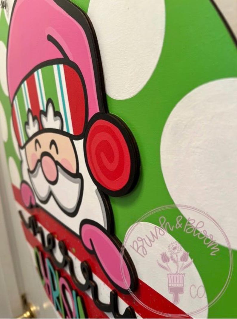 Hand-painted Santa Splatter Paint Christmas Door Hanger - Etsy