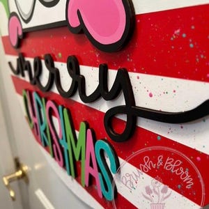 Hand-painted Santa Splatter Paint Christmas Door Hanger - Etsy