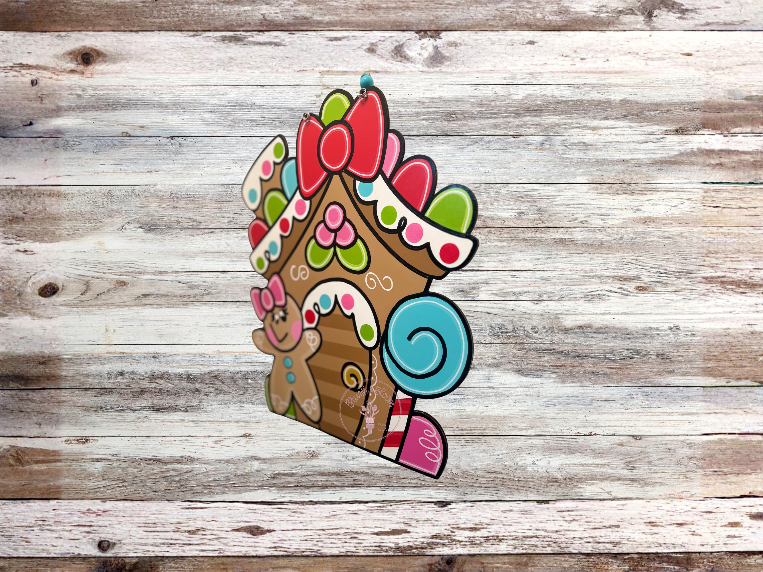 Hand-painted Gingerbread House Door Hanger - Etsy