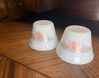 Vintage Glasbake Milk Glass Custard Cups – Set of 5 White Glass Ramekins Dessert Bowls