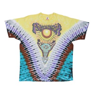 vintage 1991 Psychedelia Liquid Blue Tie Dye Shirt image 1