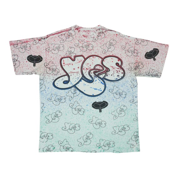 Vintage 1991 Yes 90125 All Over Print Shirt, 90s Vintage Rock Band