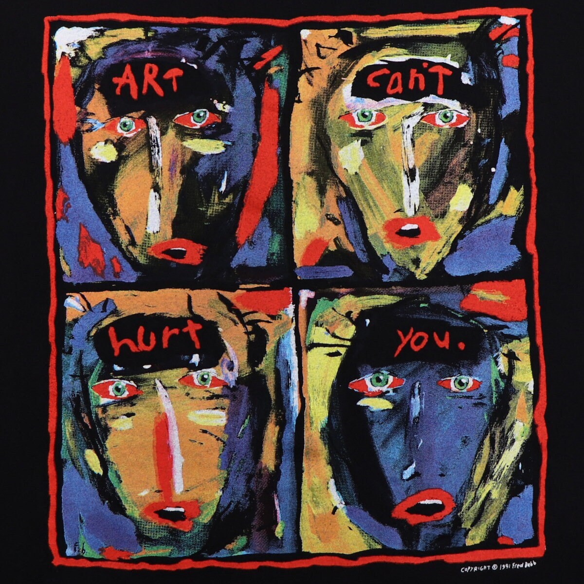 Vintage 1991 Fred Babb Art Can't Hurt You Shirt - Etsy