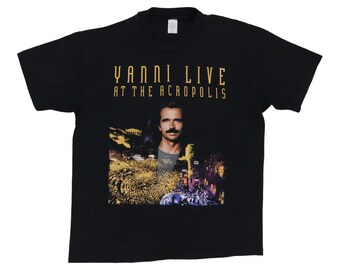 90s Yanni Music Across Borders World Tour T-shirt. Vintage 1995