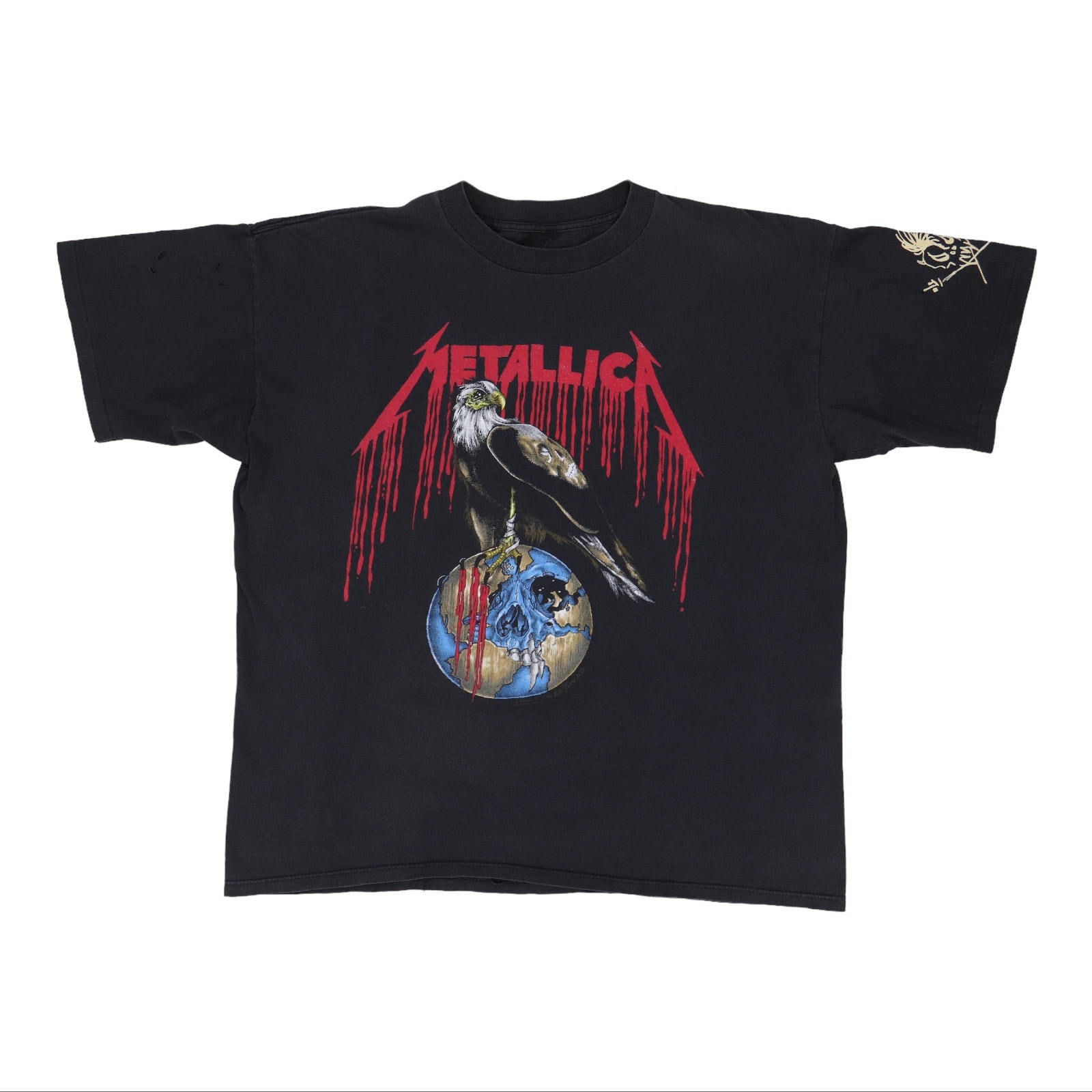 GIANT TAG METALLICA Vtg 90s 1996 Push Head Flamming Skull Hockey Jersey t  shirt