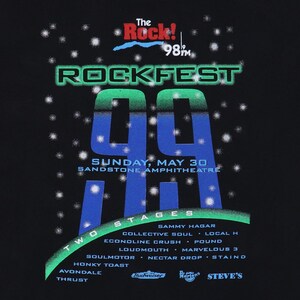 vintage 1999 Rockfest Kansas City 98.9 The Rock Concert Shirt imagem 5