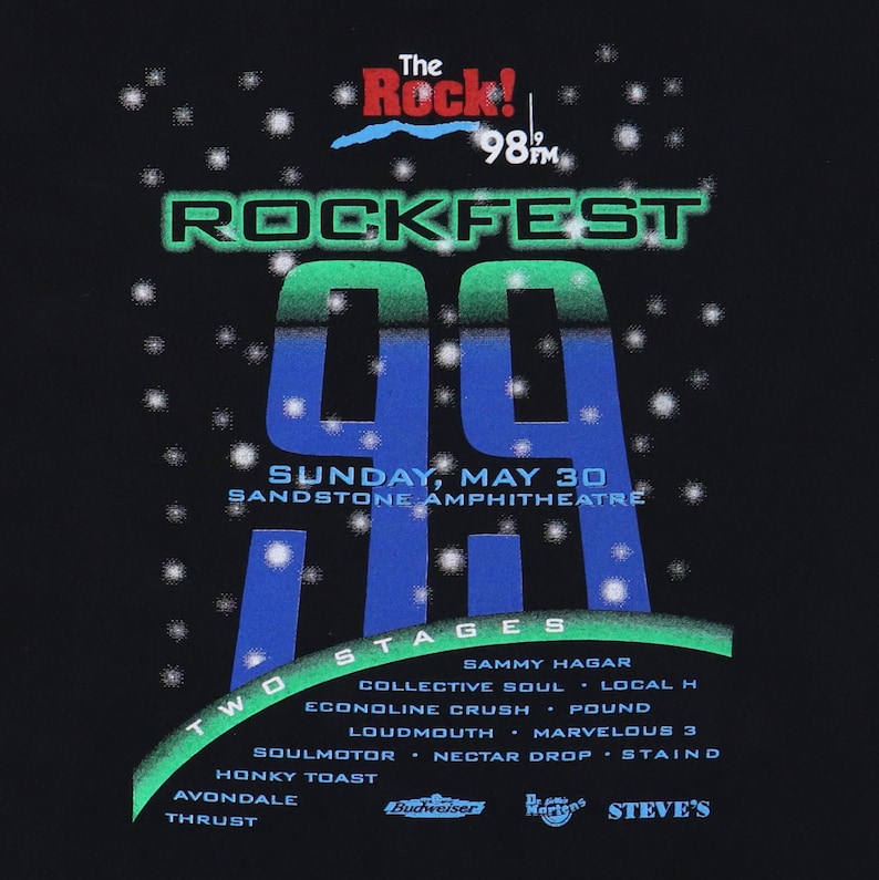 vintage 1999 Rockfest Kansas City 98.9 The Rock Concert Shirt imagem 5