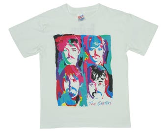 Vintage 1990s THE BEATLES 'hey Jude' Black Black Cotton Crewneck T