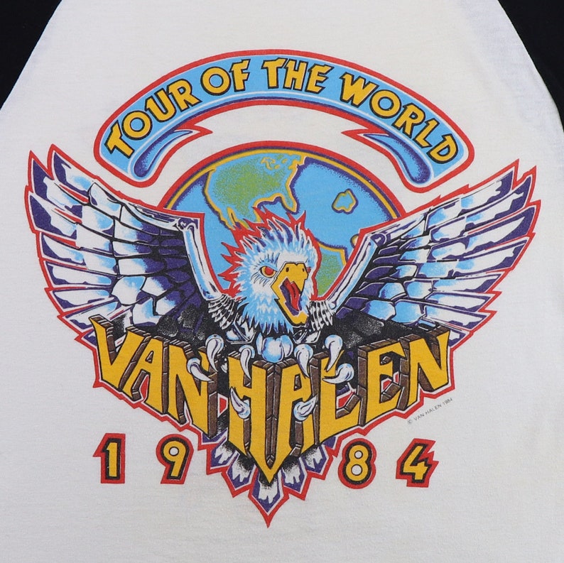 Vintage 1984 Van Halen Tour of the World Jersey Shirt Etsy