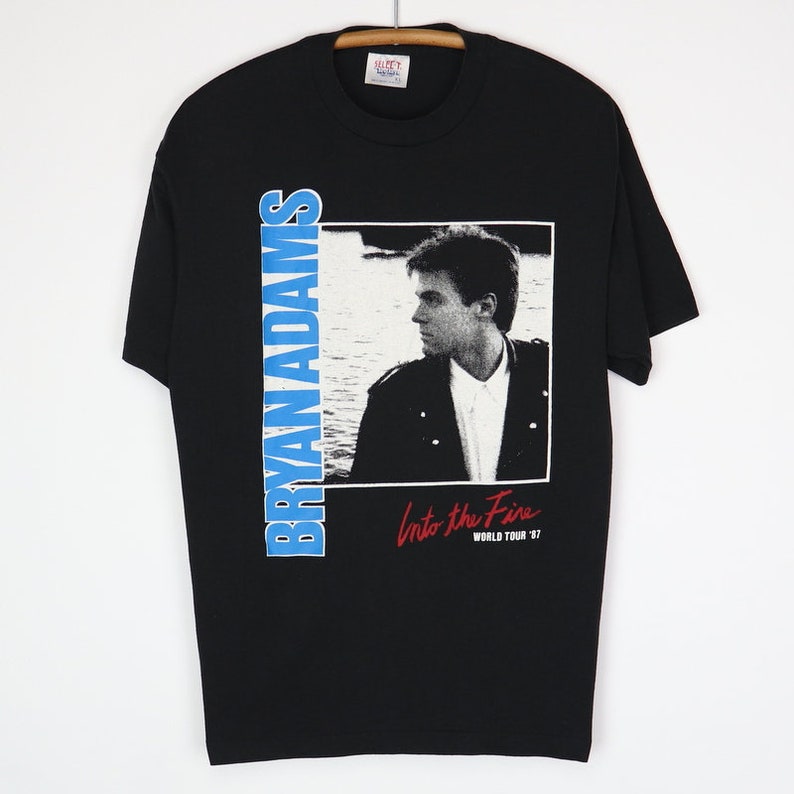 Shops vintage 1987 Bryan Adams Into The Fire World Tour Shirt