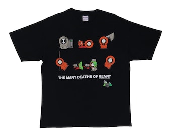 Logotel South Park the Many Deaths of Kenny Vintage 1998 Black T
