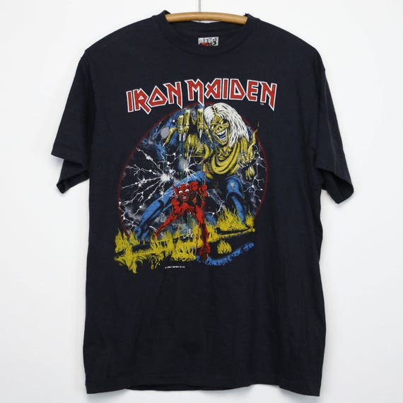 Iron Maiden Shirt Vintage tshirt 1982 Number Of The Beast | Etsy