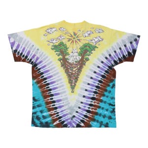 vintage 1991 Psychedelia Liquid Blue Tie Dye Shirt image 2
