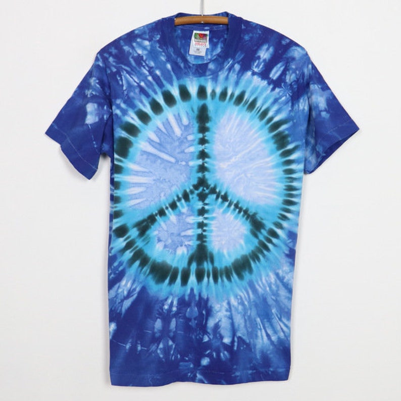 vintage 1990s Peace Sign Tie Dye Shirt