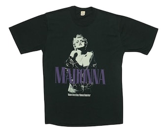 Vtg 1987 Madonna Who's That Girl Concert T-shirt Black L/XL 80s