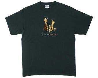 vintage 2003 Pearl Jam Riot Act Tour Shirt, 90s Alt Rock Band Shirt, Vintage Tour Tee, Mens Size Large, Black Vintage Tee