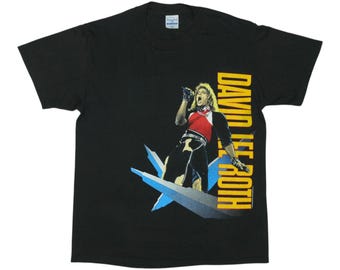 Vintage 1988 David Lee Roth Skyscraper Band T-shirt / Band Tee